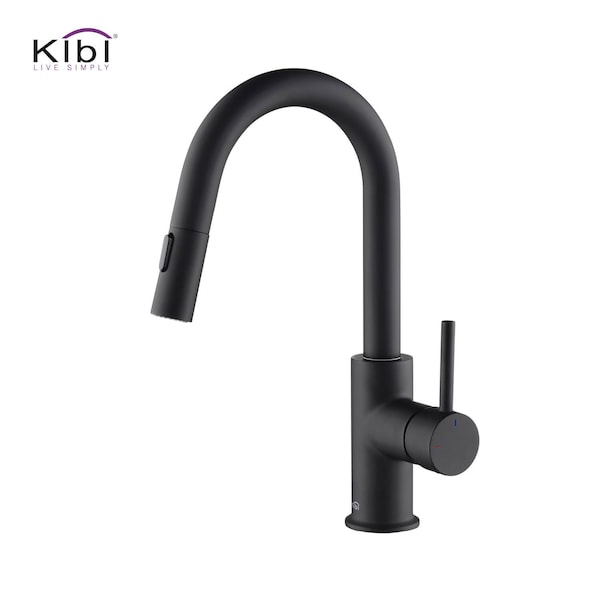 Kibi Circular Single Handle Pull Down Kitchen & Bar Sink Faucet KKF2011MB - main